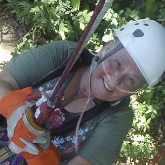 Woman wearing Oxygen zip lining