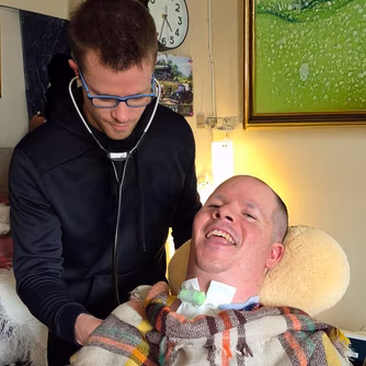 RT working with patient